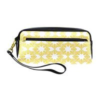Estuche geométrico abstracto para lápices, bolsa de piel sintética con cremallera para niños, niñas, suministros escolares y de oficina
