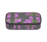 Estuche gigante con estampado de barco nuclear de tamaño mediano con doble cremallera para el trabajo, bonito, Enmarcar flores lilas en flor, Talla única