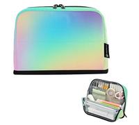 Estuche grande con cremallera, bolsa de almacenamiento para lápices de colores pastel, arcoíris, degradado, bonita bolsa para bolígrafos para niñas, marcadores, arte, vuelta a la escuela, adultos