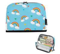 Estuche grande con cremallera para lápices, bolsa de almacenamiento para lápices, bolsa para bolígrafos para adolescentes y niñas, organizador de suministros de vuelta a la escuela, estampado de