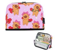 Estuche grande con cremallera para lápices, bolsa de almacenamiento para lápices, bonita bolsa de marcadores para niñas, organizador de patrones artísticos, suministros de vuelta a la escuela, lindo