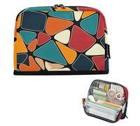 Estuche grande con cremallera para lápices, bolsa de almacenamiento para lápices, para adolescentes, niñas, artículos esenciales para niños, artículos de papelería para el regreso a la escuela, formas