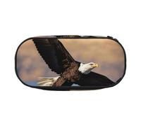 Estuche grande con estampado de águila voladora para lápices, papelería, oficina, universidad, escuela, Black, Talla única, Organizador de bolsas