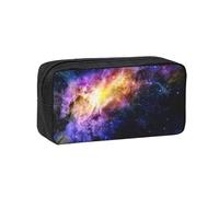 Estuche grande con estampado de galaxia en el universo de gran capacidad, estuche duradero para lápices, bolsa de papelería para maquillaje de viaje
