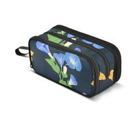 Estuche grande con patrón de gloria de la mañana, bolsa portátil para oficina, papelería, bolsa de maquillaje para estudiantes de secundaria, universidad, niñas y niños, multicolor, Talla única