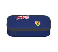 Estuche grande de almacenamiento con diseño de bandera de las Islas Turcas y Caicos para adolescentes, organizador de papelería, escuela, universidad, negocios, viajes
