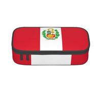 Estuche grande de almacenamiento con estampado de bandera de Perú para adolescentes, organizador de papelería, escuela, universidad, negocios, viajes