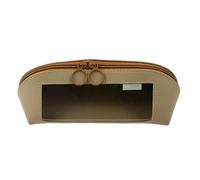 Estuche grande de transparente, organizador de papelería, 23,5 x 8 x 8,5 cm, adorable bolsa de almacenamiento con cremallera con gran capacidad para reglas, tijeras, borradores y notas, Khaki