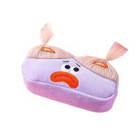 Estuche grande para bolígrafos de intestino, divertidas muñecas feas con pelo explosivo, diseño de monstruo de ojo grande, estilo chica dulce y caja de almacenamiento de papelería, Purple, 21.0*9.0