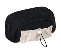 Estuche grande para lápices, bolsa para bolígrafos y gran estuche | Portareglas con doble cremallera para suministros de viaje, diario creativo, colegio y actividades artísticas, Negro , Se référer