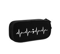 Estuche grande para lápices con diseño de latidos de corazón y punto y coma para prevención del suicidio con cremallera, bolsa de maquillaje portátil, color, 5.0cm*10.5cm*20.5cm, Estuche para lápices