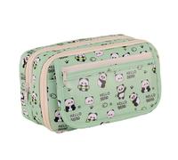 Estuche grande para lápices de alta capacidad, con cremallera, organizador de escritorio para escuela, oficina, bolsa de viaje, Green