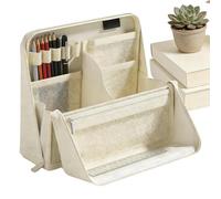 Estuche grande para lápices - organizadora portátil de gran capacidad, resistente al agua con asa y compartimentos múltiples, diseño discreto, ideal para papelería, marcadores de arte