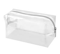 Estuche grande transparente para lápices, estuche de plástico transparente GCSE para exámenes, maquillaje transparente, bolsa de aseo portátil impermeable de plástico, para artículos de papelería