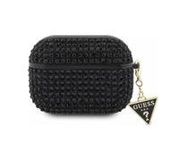 Guess GUAPHDGTPK Funda para AirPods Pro Negro Rhinestone Triángulo Charm