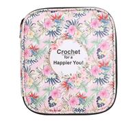 Estuche Happy Mood de Ganchillo para Agujas de Ganchillo, Bolsa de Almacenamiento Portátil de Tela Oxford