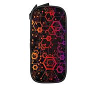 Estuche hexagonal con geometría, minimalista, portátil, duradero, con cremallera, para escuela, oficina, color negro, color, 5.0cm*10.5cm*20.5cm, Estuche para lápices