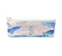 Estuche holográfico para lápices para niños, diseñado para uso prolongado, resistente al agua, diseño transparente, material de PVC, estuche