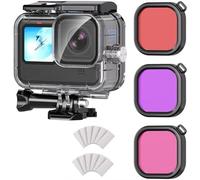 Estuche impermeable con 3 filtros de buceo para GoPro 13, 12, 11, 10 y 9. Kit de buceo con carcasa protectora subacuática.