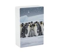 Estuche impermeable para cigarrillos para hombres y mujeres, de plástico, con diseño de pingüino emperador, para 20 cigarrillos, tamaño 85 mm, protector portátil con tapa abatible para fumadores.