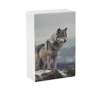Estuche impermeable para cigarrillos Wolf on The Mountain, de plástico resistente a los golpes, con capacidad para 20 cigarrillos, ideal para guardar accesorios de fumar para hombres y mujeres.