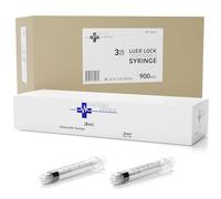 Estuche - Jeringa Luer Lock de 3 ml - Estéril con sellado individual - 900 jeringas (9 cajas x 100 unidades)