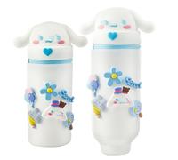 Estuche Kawaii Cinnamo-Roll, Portalápices Elástico con Diseño Cilíndrico, Estuche de Silicona 2 en 1 con Base, Lindo Portalápices de Dibujos Animados para la Escuela, Regalo para Estudiantes.