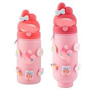 Estuche Kawaii Me-lody, Portalápices Elástico con Diseño Cilíndrico, Estuche de Silicona 2 en 1 con Base, Lindo Portalápices de Dibujos Animados para la Escuela, Regalo para Estudiantes.