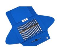 Estuche largo con agujas cuadradas intercambiables Addi Click Novel - 1 unidad rojo/azul/plata