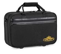 Estuche Ligero Lechgold para Clarinete Bb con sistema Boehm, acolchado térmico, bolsillo exterior, correa de hombro, espacio para boquilla y accesorios, color negro.