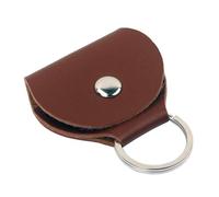 Estuche ligero para púas de guitarra, bolsa de almacenamiento para púas, bolsa de piel sintética, bolsa de plexiglás para guitarra, 茶色
