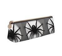 Estuche ligero y espacioso con estampado de araña negra, gran capacidad, triangular, con cremallera, para herramientas de escritura, White, Talla única