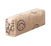 Estuche ligero y estético para bolígrafos, oficina, universidad, escuela, bolsa de almacenamiento, organizador, bolsa de maquillaje, bolsa de cosméticos para niñas y niños (sonrisa-caqui)