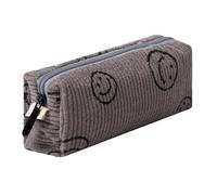 Estuche ligero y estético para bolígrafos, oficina, universidad, escuela, bolsa de almacenamiento, organizador de maquillaje, bolsa de cosméticos para niñas y niños (sonrisa-gris)
