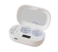Estuche limpiador de contactos portátil, kit de limpieza ultrasónica, limpieza profunda con base recargable, contacto visual con fácil lavado, funda de viaje para dormitorio doméstico, limpiador de