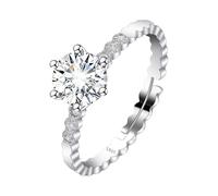 Estuche limpiador de joyas de oro chapado redondo con compromiso promise anillos de cumpleaños para bodas (plata de un tamaño) con perlas anillos, talla única, Metal, Sin piedras preciosas