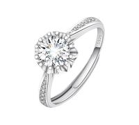 Estuche limpiador de joyas de oro chapado redondo con compromiso promise anillos de cumpleaños para bodas (plata de un tamaño) con perlas anillos, talla única, Metal, Sin piedras preciosas