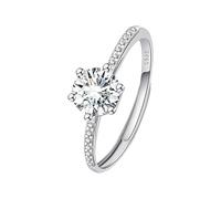 Estuche limpiador de joyas de oro chapado redondo con compromiso promise anillos de cumpleaños para bodas (plata de un tamaño) con perlas anillos, talla única, Metal, Sin piedras preciosas