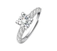 Estuche limpiador de joyas de oro chapado redondo con compromiso promise anillos de cumpleaños para bodas (plata de un tamaño) con perlas anillos, talla única, Metal, Sin piedras preciosas