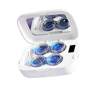Estuche limpiador de lentes de contacto con 3 temporizadores con espejo de | Máquina limpiadora de contactos para viajes, hotel, oficina, baño, dormitorio, viajes de negocios, uso diario