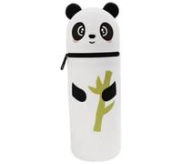 Estuche lindo para lápices, estuche para lápices de silicona con diseño de Panda de dibujos animados, papelería Kawaii para estudiantes de escuela, oficina, mujeres, adolescentes, niñas y niños