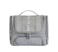 Estuche Maquillaje Hombres Bolsa de Maquillaje Grande Organizador Viaje portátil Bolso cosmético for Maquillaje Colgante Lavado Bolso Belleza Kit de baño Bolsa de Inodoro Kit Maquillaje Mujer(Grey)