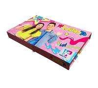 Estuche Me Contro Te 3 cremalleras niña 2 cremalleras para la escuela - Versión rosa 72 colores Mina 4.0 (36 pastel + 36 estándar) by Tinta Unita Pool Over + llavero