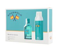 SPAGNOLO - Mediterráneo Colonia 75ml + Deo 200ml, Estuche de Regalo Hombre, Pack 2 Productos, Perfume Formato Spray, Eau de Toilette Natural y Masculina, Aroma Amaderado Aromático, Fragancia Fresca