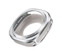 Estuche metálico for Samsung Galaxy Watch7 Ultra de 47 mm, protector de pantalla(Silver White,For ultra 47mm)