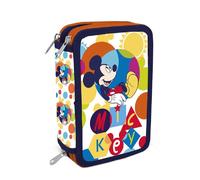 ESTUCHE MICKEY MOUSE 3 PISOS + LAPICES Y ROTULADORES DE COLORES, LÁPIZ, SACA PUNTAS, GOMA, REGLA, estuche MICKEY 3 pisos + lápices y rotuladores de colores + kit vuelta al cole,13,5 cm ancho x 6,5 cm