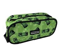 Estuche Minecraft Verde - Gamer Case - Diseño con Asa Lateral - Portatodo con 1 Compartimento - Interior Forrado y Cierre de Cremallera - 11 × 24 × 10 cm - ToyBags