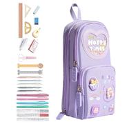 Estuche mochila, estuche mochila estuche de pie, mochila de pie estuche para bolígrafos de gran capacidad para niñas y universidades, Oso, Fare riferimento alla descrizione, Consulte la descripción