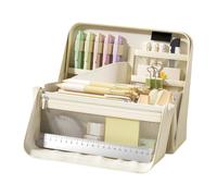 Estuche multicompartimento, bolsa de papelería de gran capacidad, de pie | Uso versátil más allá de la papelería: ideal para almacenar brochas de maquillaje, suministros de arte