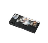 Estuche multifunción desplegable, bonito estuche con dibujos animados, estuche multifunción para estudiantes con 2 compartimentos, organizador de papelería con calculadora y sacapuntas, útiles escolar